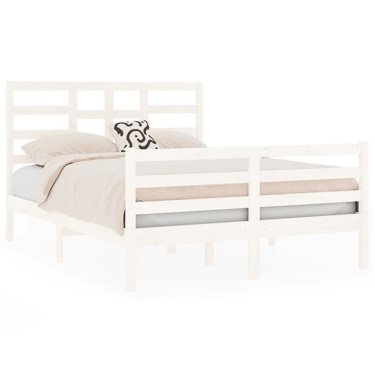 Bedframe massief hout wit 120x190 cm 4FT Small Double