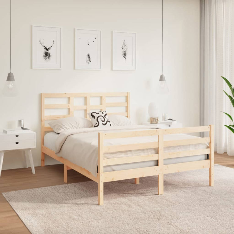 Bedframe massief hout 140x190 cm