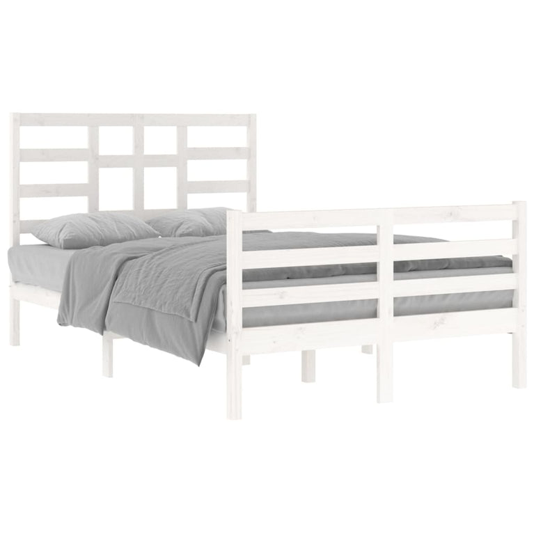 Bedframe massief hout wit 120x200 cm