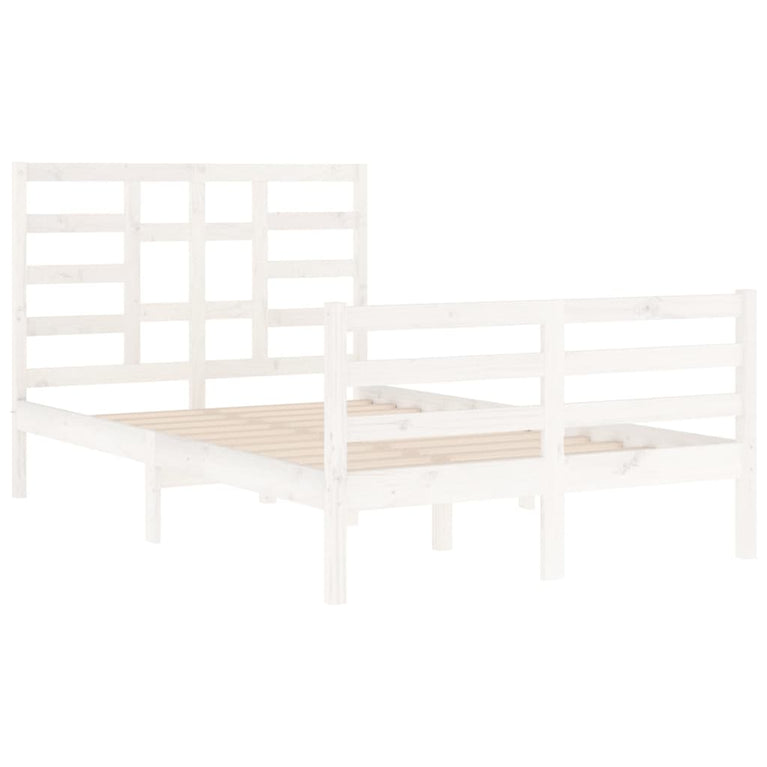 Bedframe massief hout wit 120x200 cm