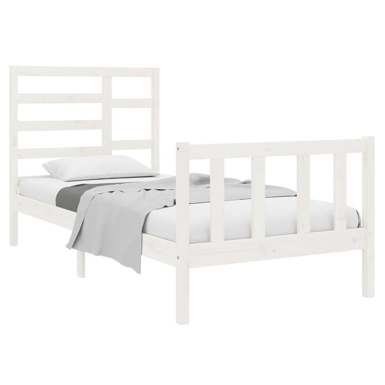 Bedframe massief hout wit 75x190 cm 2FT6 Small Single