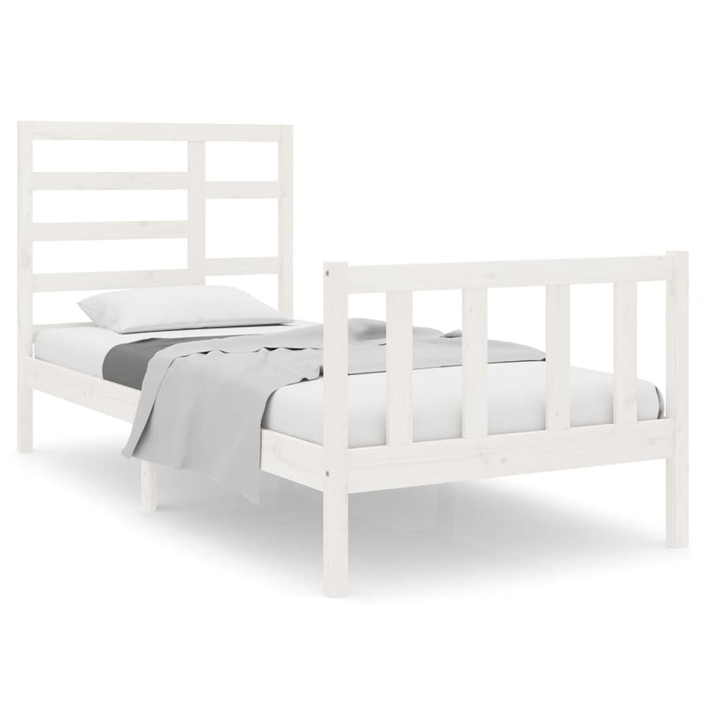 Bedframe massief hout wit 90x190 cm 3FT Single