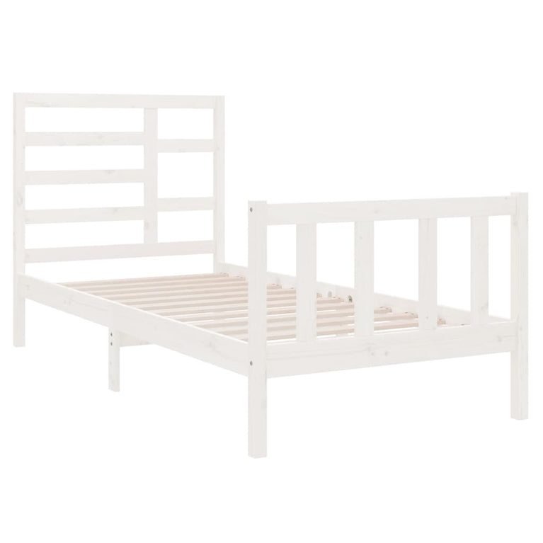 Bedframe massief hout wit 90x190 cm 3FT Single