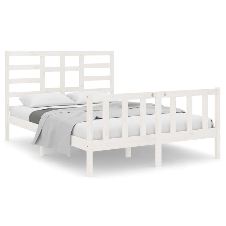 Bedframe massief hout wit 120x190 cm 4FT Small Double