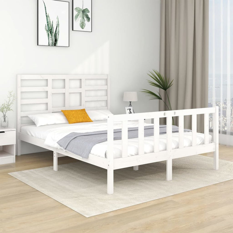 Bedframe massief hout wit 120x190 cm 4FT Small Double