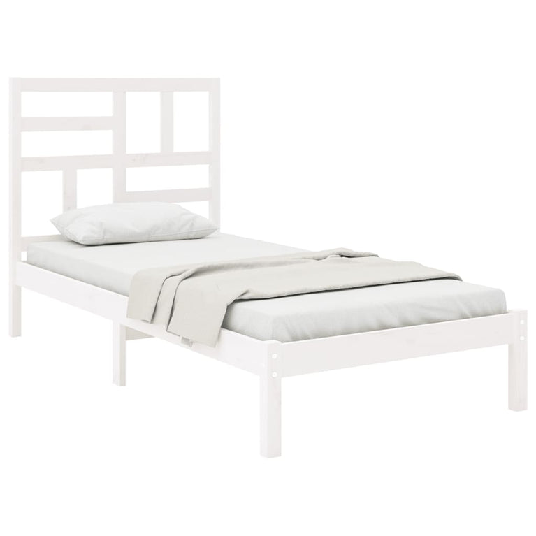Bedframe massief hout wit 75x190 cm 2FT6 Small Single