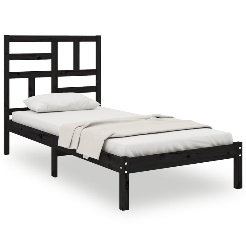 Bedframe massief hout zwart 75x190 cm 2FT6 Small Single