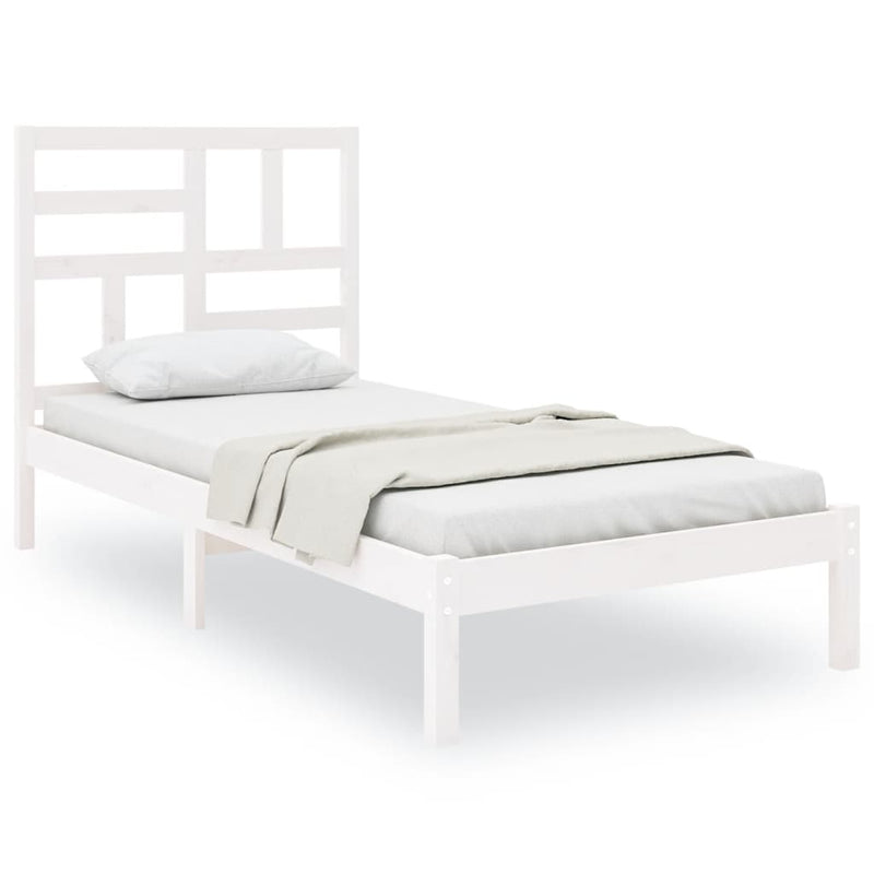 Bedframe massief hout wit 90x190 cm 3FT Single