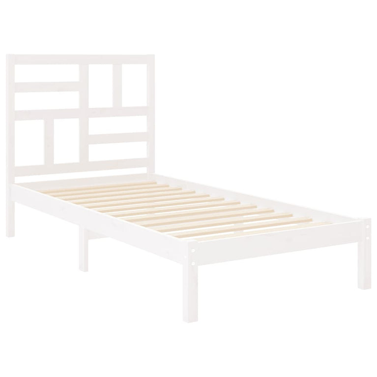 Bedframe massief hout wit 90x190 cm 3FT Single