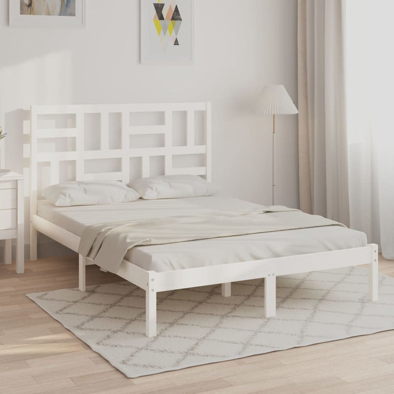 Bedframe massief hout wit 120x190 cm 4FT Small Double