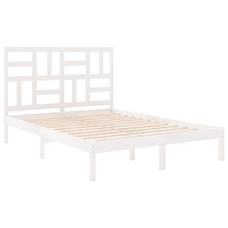 Bedframe massief hout wit 120x200 cm