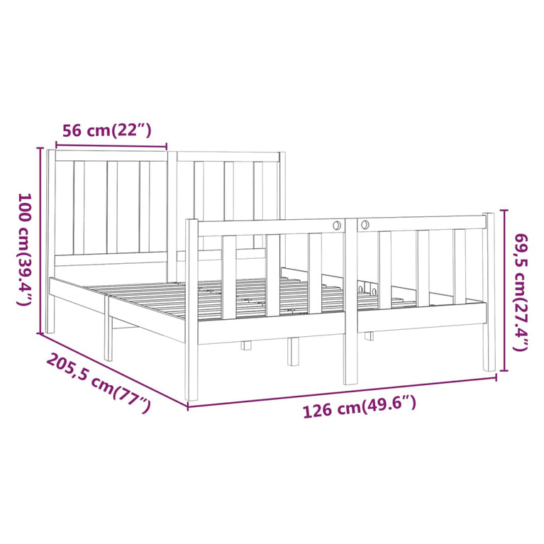 Bedframe massief grenenhout 120x200 cm