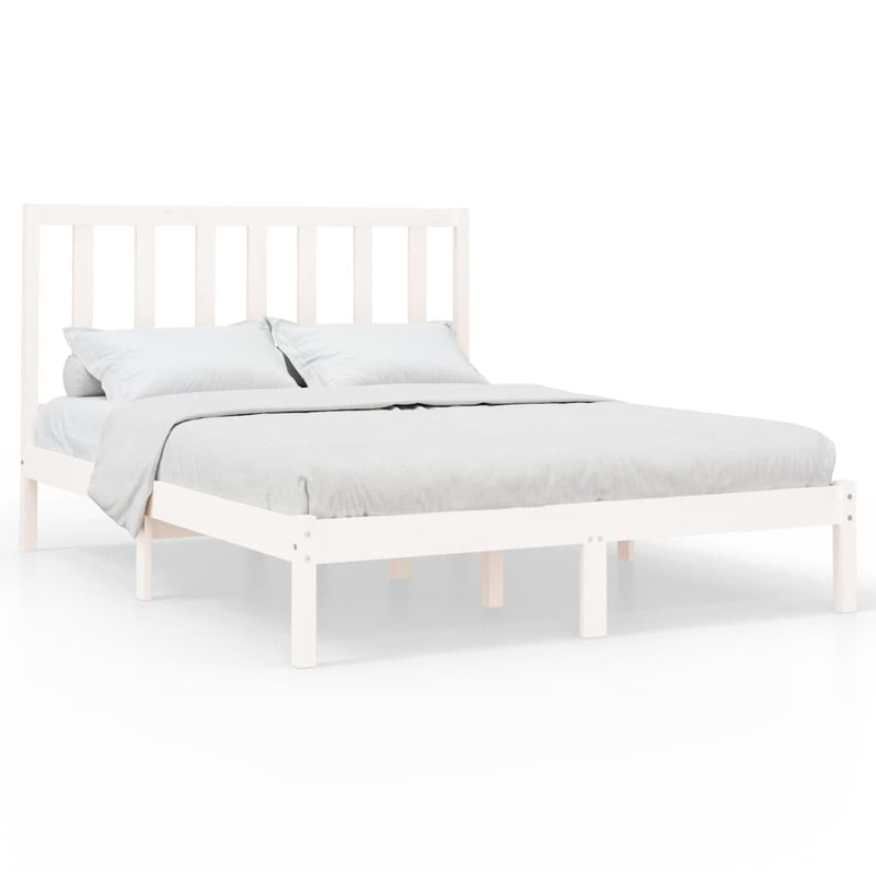 Bedframe massief hout wit 120x200 cm