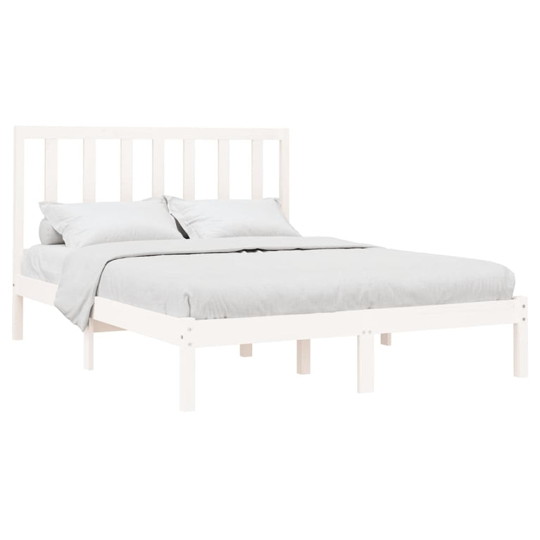 Bedframe massief hout wit 120x200 cm