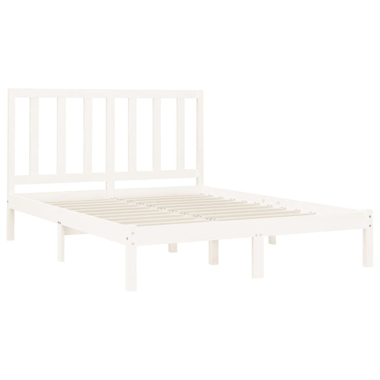 Bedframe massief hout wit 120x200 cm