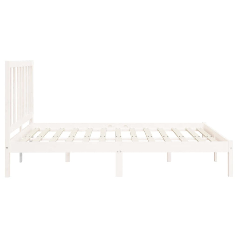 Bedframe massief hout wit 120x200 cm