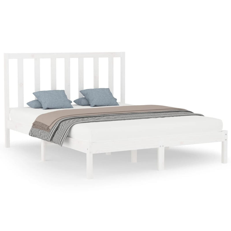 Bedframe massief hout wit 140x200 cm