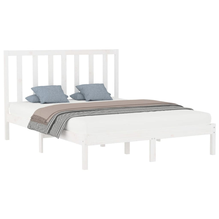 Bedframe massief hout wit 140x200 cm