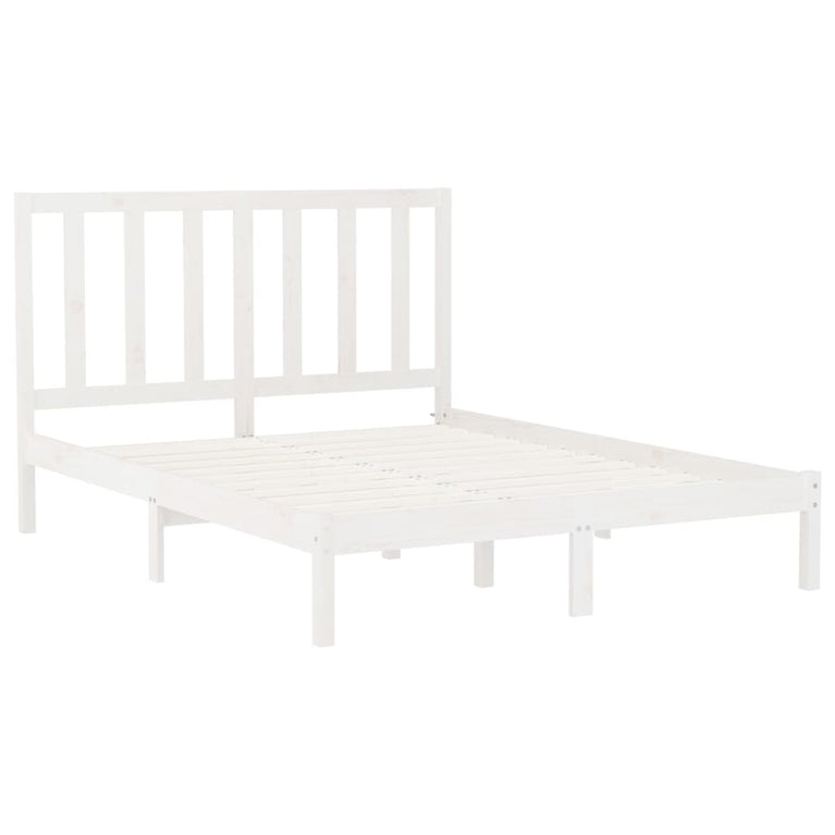 Bedframe massief hout wit 140x200 cm