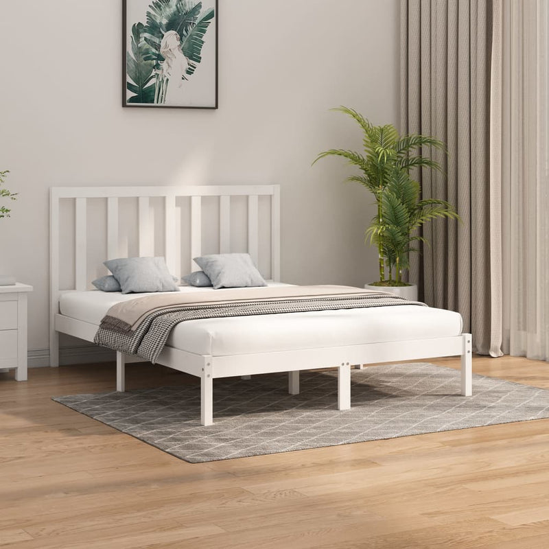 Bedframe massief hout wit 140x200 cm