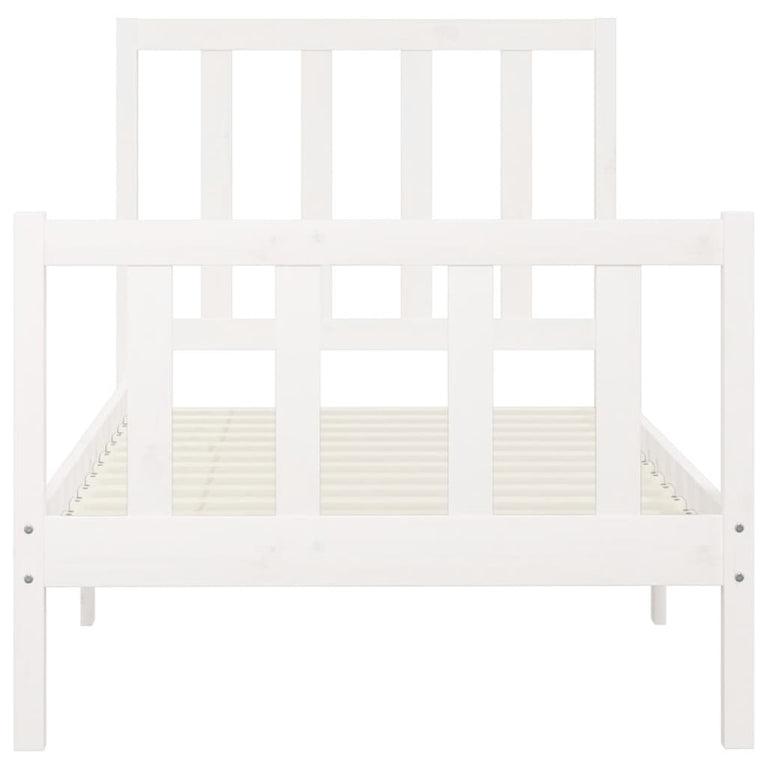 Bedframe massief hout wit 100x200 cm