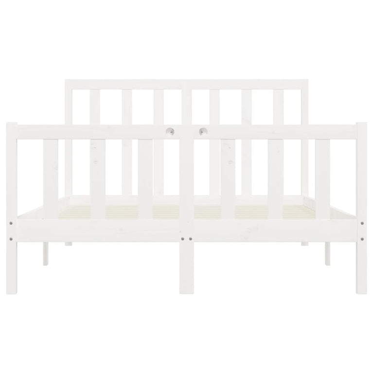 Bedframe massief hout wit 120x200 cm