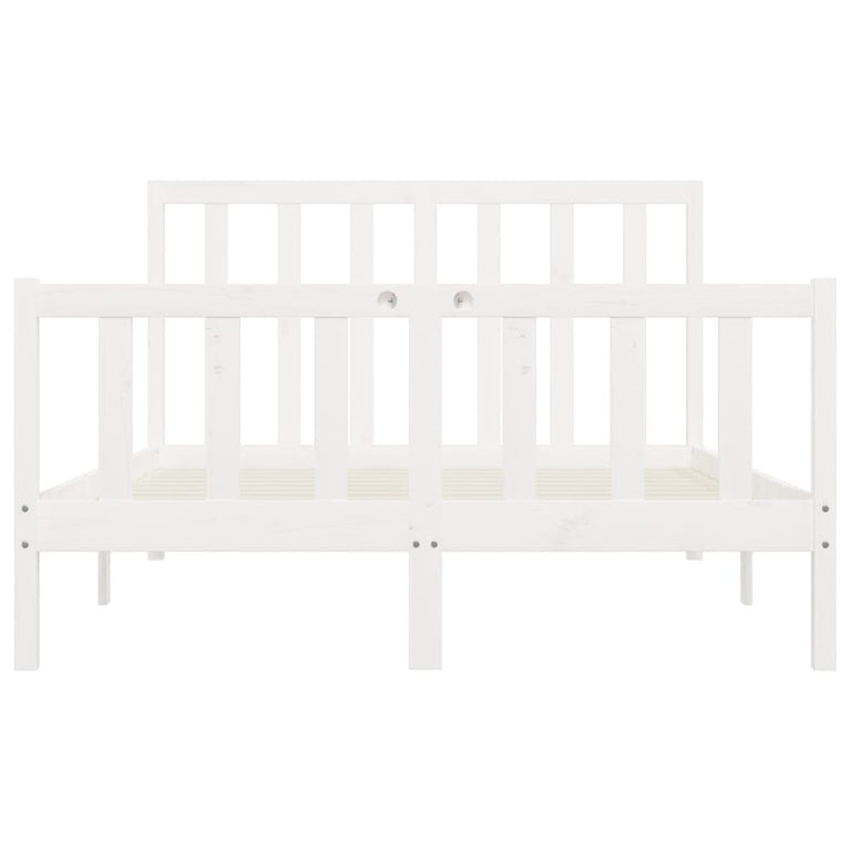 Bedframe massief hout wit 140x200 cm