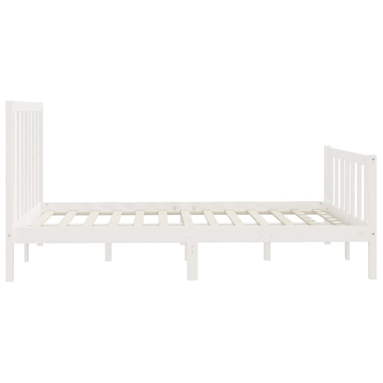 Bedframe massief hout wit 140x200 cm