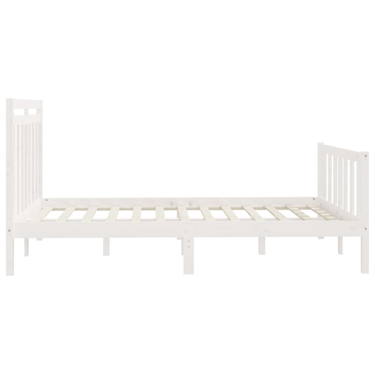 Bedframe massief grenenhout wit 160x200 cm