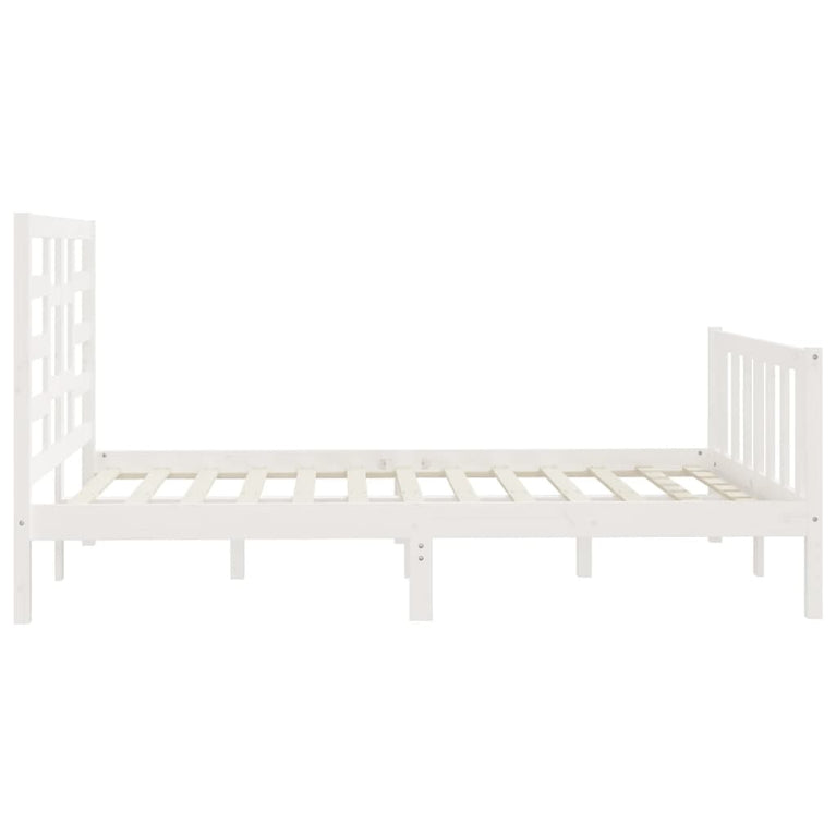 Bedframe massief grenenhout wit 120x200 cm