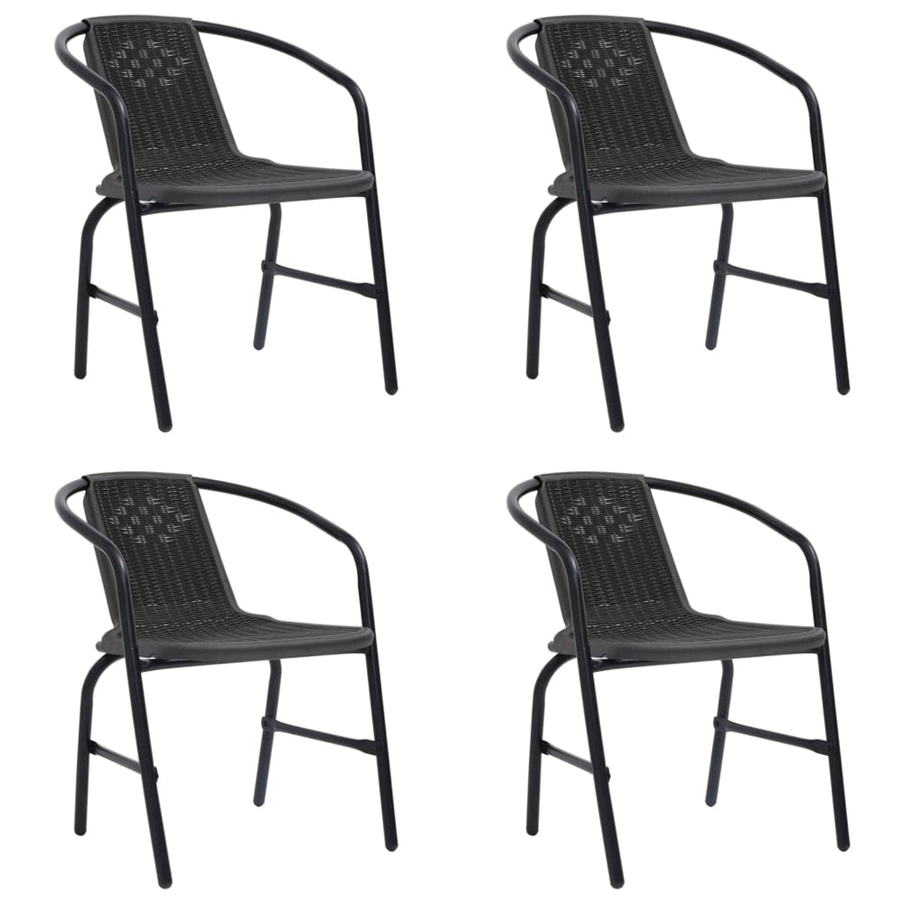 Tuinstoelen 4 st 110 kg kunststof rattan en staal MeubelReus