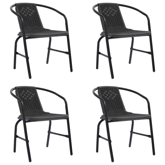 Tuinstoelen 4 st 110 kg kunststof rattan en staal MeubelReus