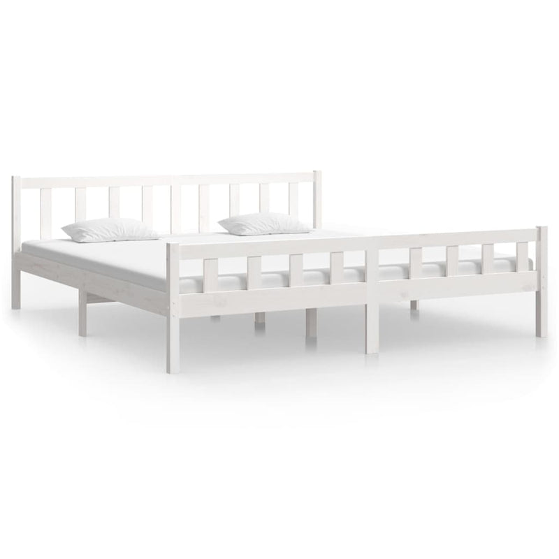 Bedframe massief hout wit 180x200 cm 6FT Super King