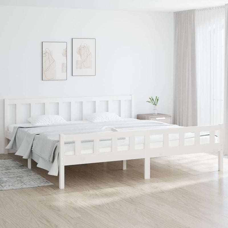 Bedframe massief hout wit 180x200 cm 6FT Super King