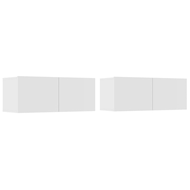 Tv-meubels 2 st 80x30x30 cm bewerkt hout wit MeubelReus