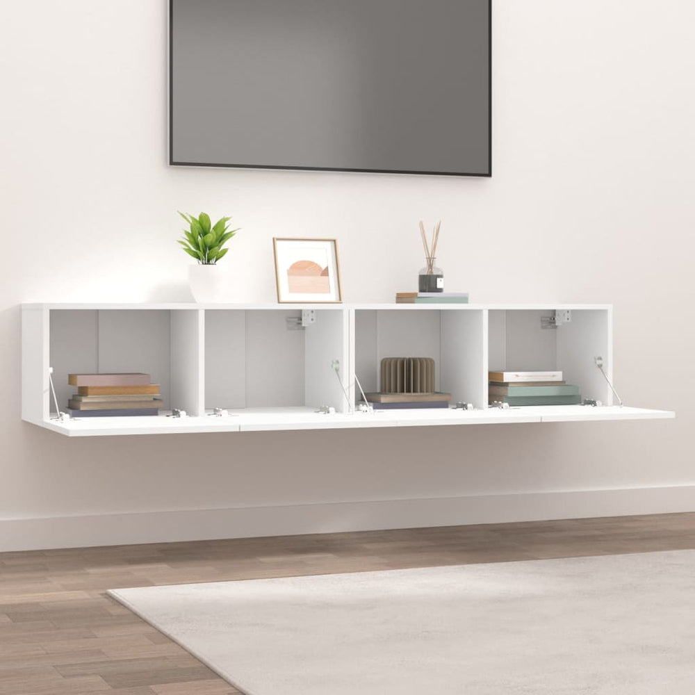 Tv-meubels 2 st 80x30x30 cm bewerkt hout wit MeubelReus
