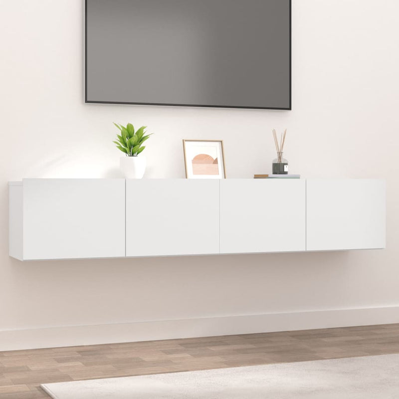 Tv-meubels 2 st 80x30x30 cm bewerkt hout wit MeubelReus
