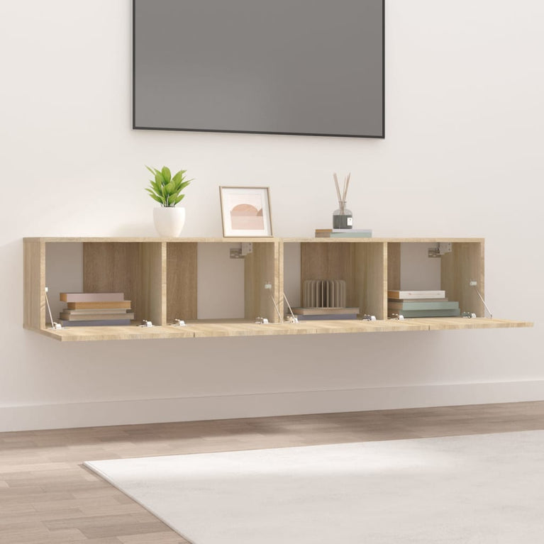 Tv-meubelen 2 st 80x30x30 cm bewerkt hout sonoma eikenkleurig MeubelReus
