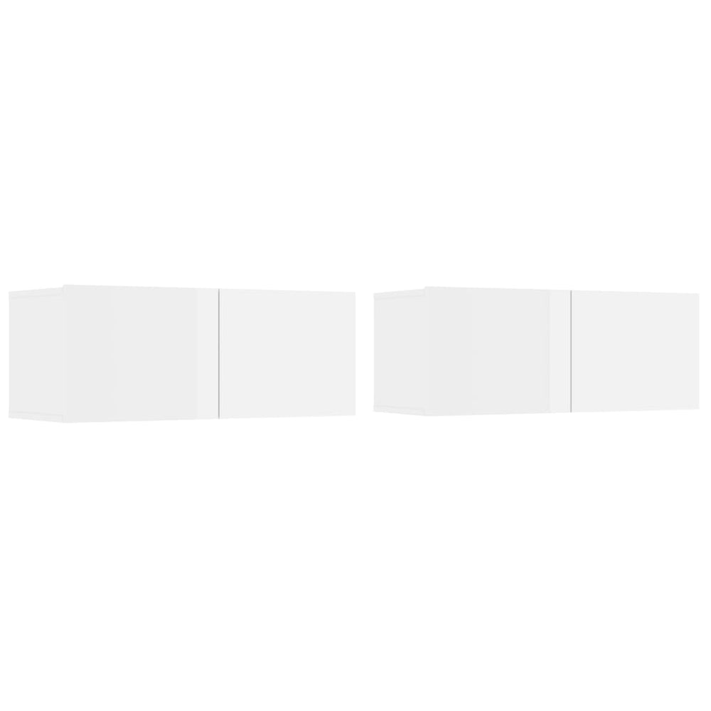 Tv-meubelen 2 st 80x30x30 cm bewerkt hout hoogglans wit MeubelReus