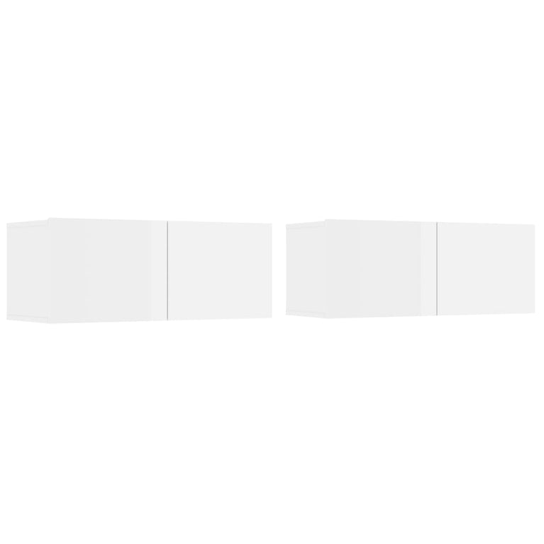 Tv-meubelen 2 st 80x30x30 cm bewerkt hout hoogglans wit MeubelReus