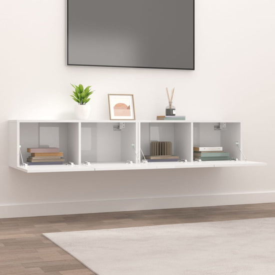 Tv-meubelen 2 st 80x30x30 cm bewerkt hout hoogglans wit MeubelReus