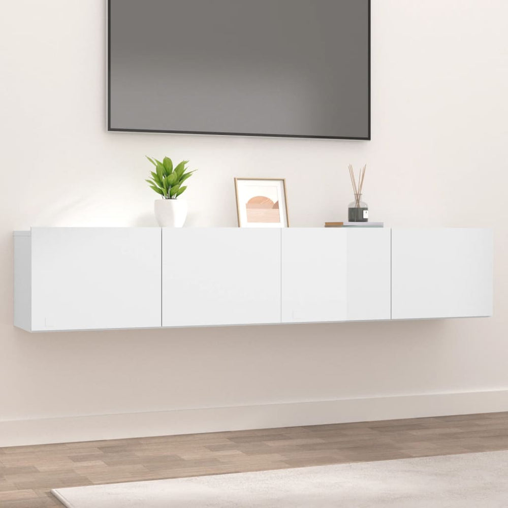 Tv-meubelen 2 st 80x30x30 cm bewerkt hout hoogglans wit MeubelReus