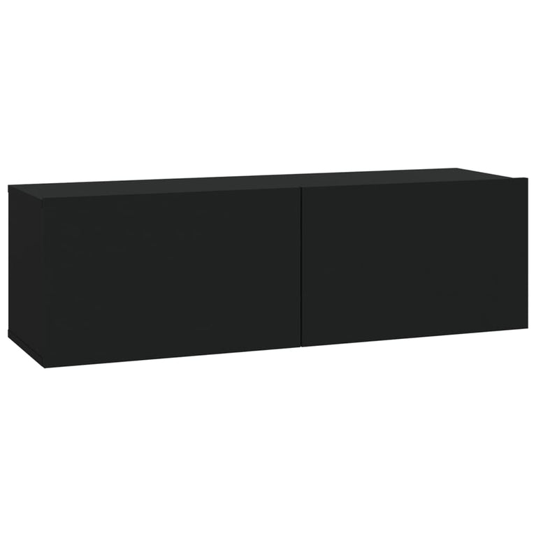 Tv-wandmeubels 2 st 100x30x30 cm bewerkt hout zwart MeubelReus