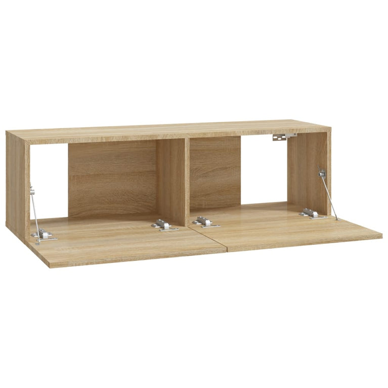 Tv-meubelen 2 st wandgemonteerd 100x30x30 cm hout sonoma eiken