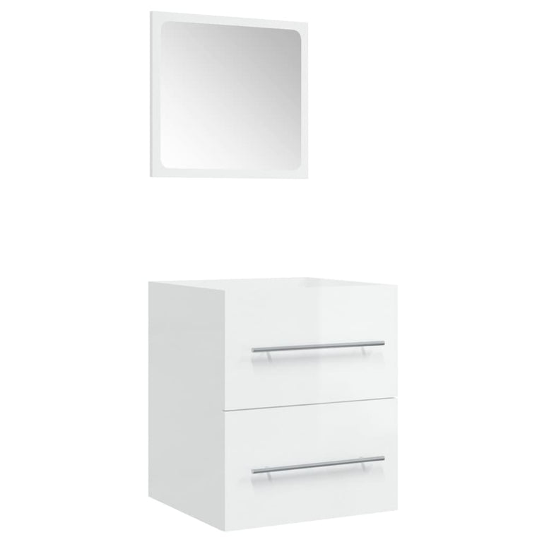 Badkamerkast met spiegel 41x38,5x48 cm hoogglans wit MeubelReus