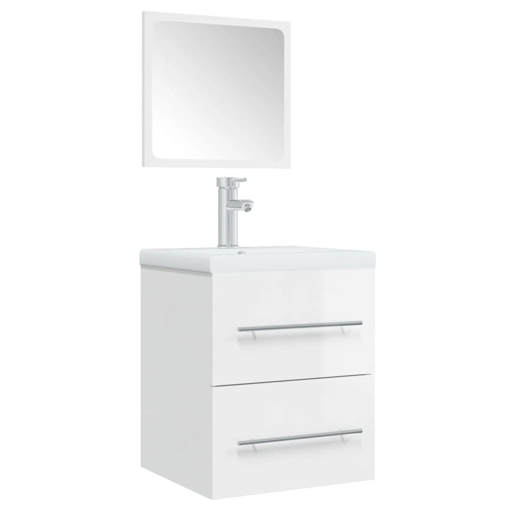 Badkamerkast met spiegel 41x38,5x48 cm hoogglans wit MeubelReus