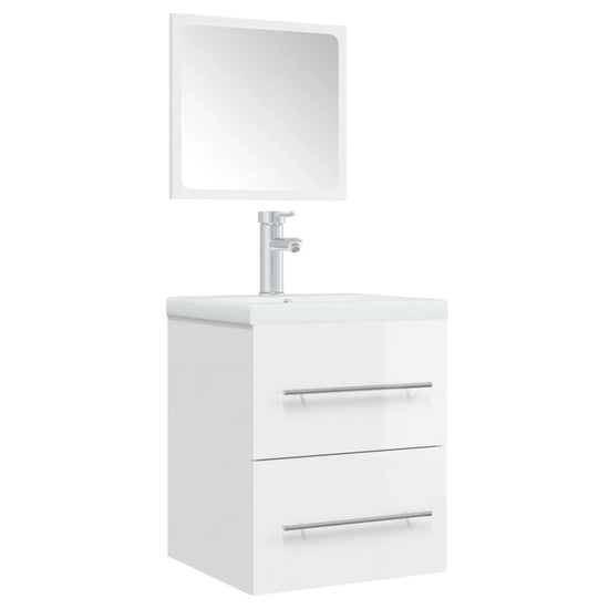 Badkamerkast met spiegel 41x38,5x48 cm hoogglans wit MeubelReus