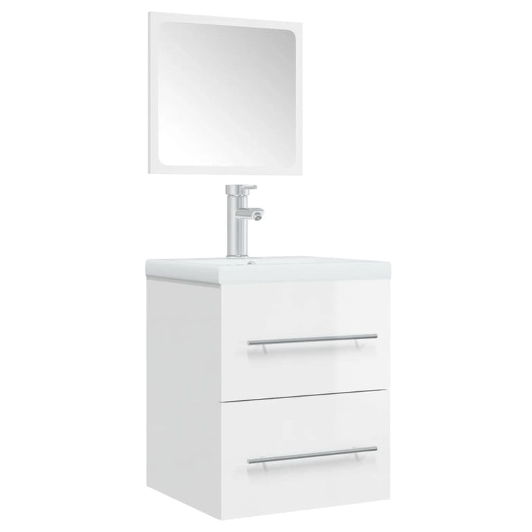Badkamerkast met spiegel 41x38,5x48 cm hoogglans wit MeubelReus