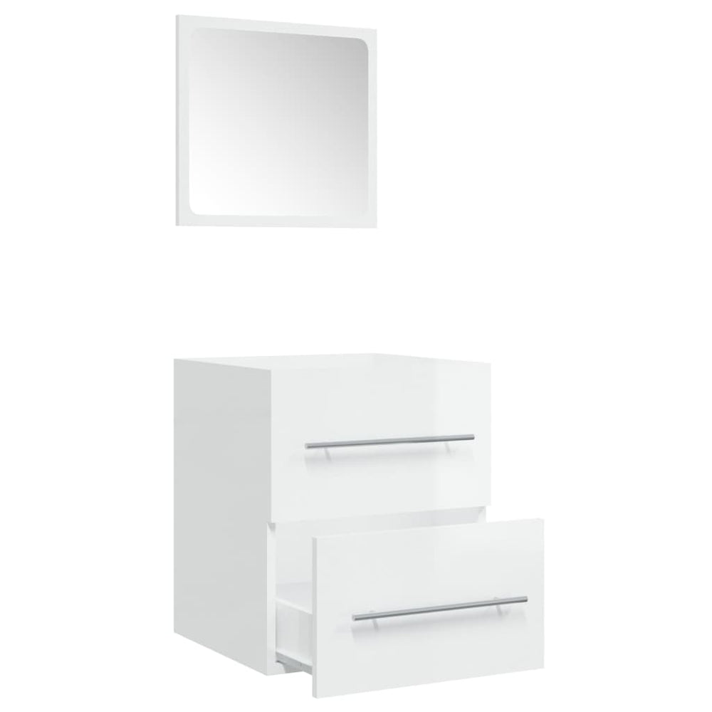 Badkamerkast met spiegel 41x38,5x48 cm hoogglans wit MeubelReus