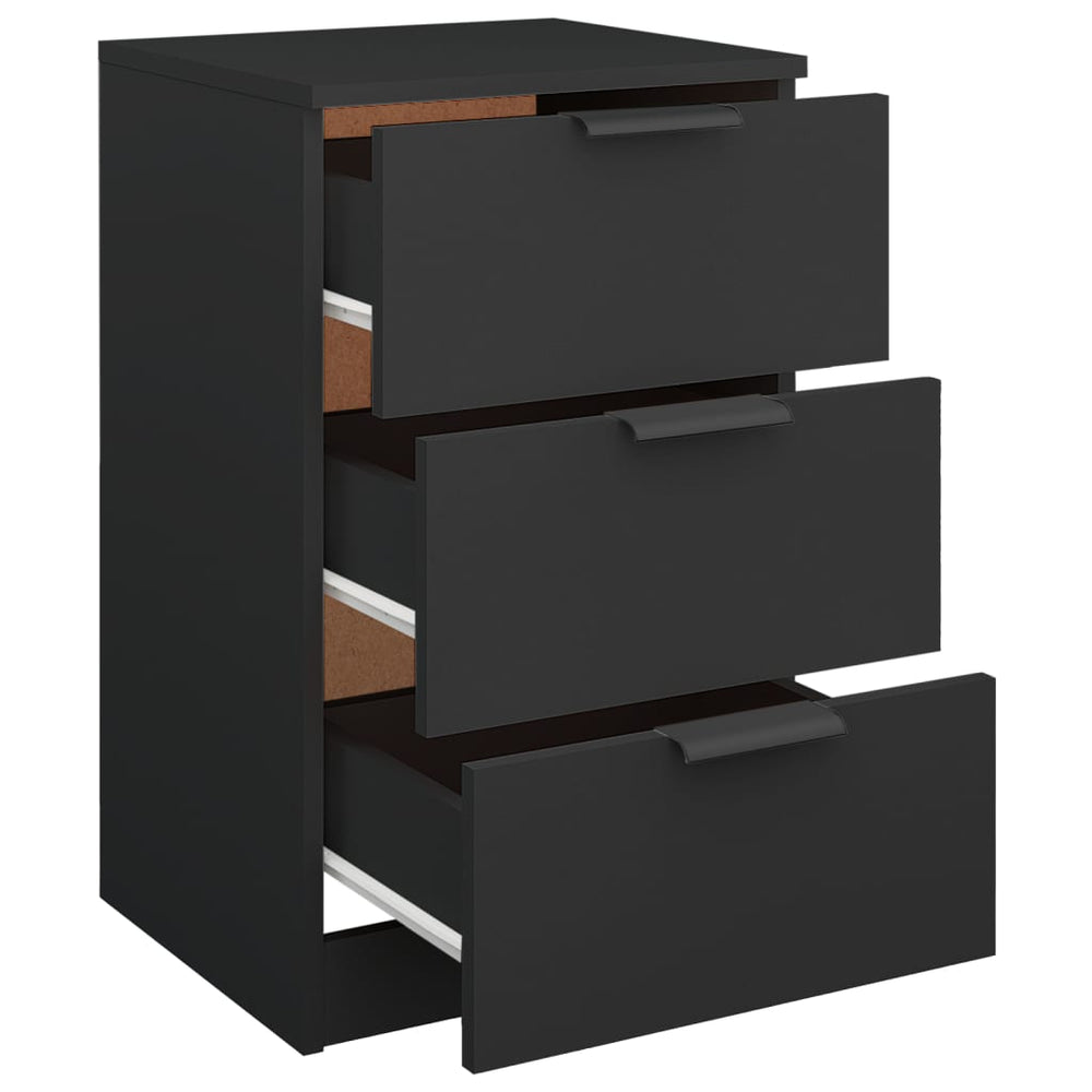 Nachtkastjes 2 st 40x36x65 cm zwart MeubelReus